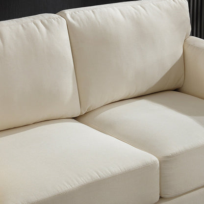 Canapé moderne à deux accoudoirs Morden Fort, assise profonde, coussins de dossier rembourrés, tissu rembourré durable