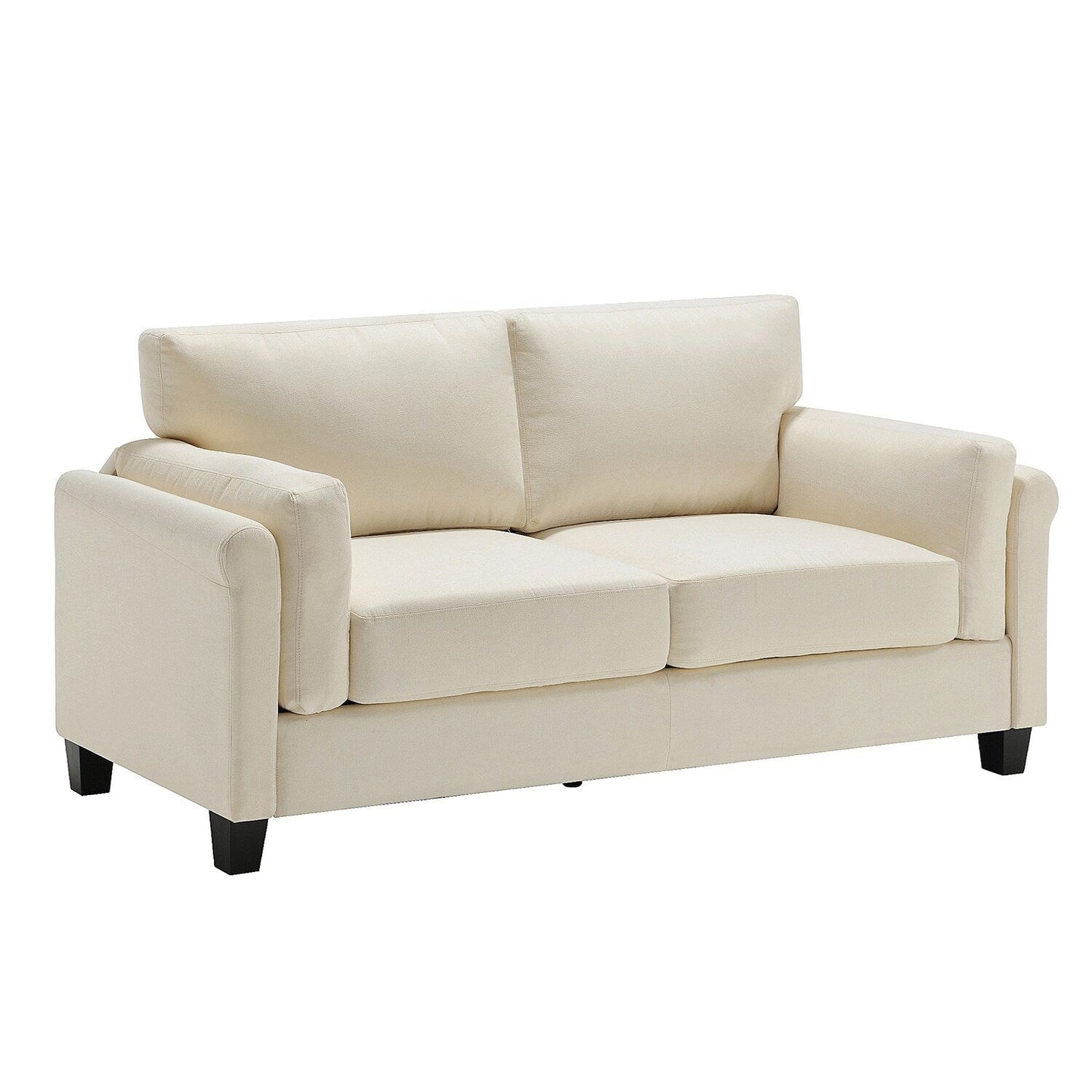 Canapé moderne à deux accoudoirs Morden Fort, assise profonde, coussins de dossier rembourrés, tissu rembourré durable