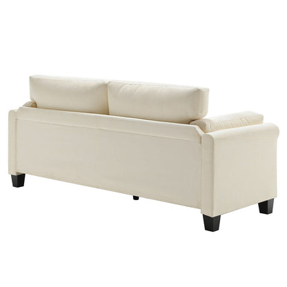 Canapé moderne à deux accoudoirs Morden Fort, assise profonde, coussins de dossier rembourrés, tissu rembourré durable