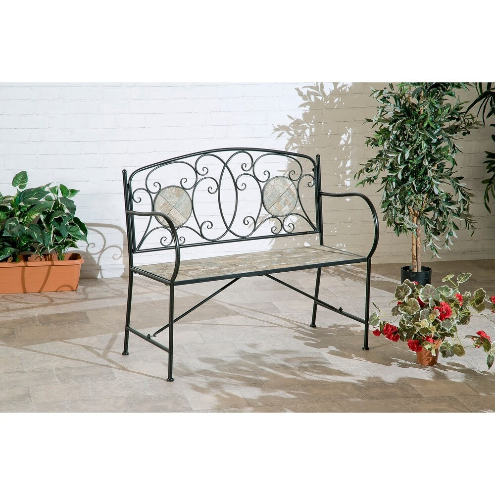 Banc deux places en mosaïque de sable Islington - 22,8 x 5,1 x 40,9