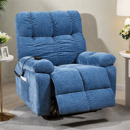 Fauteuil inclinable motorisé avec réglage individuel du dossier et du repose-pieds, massage par airbag à 4 points et chauffage lombaire