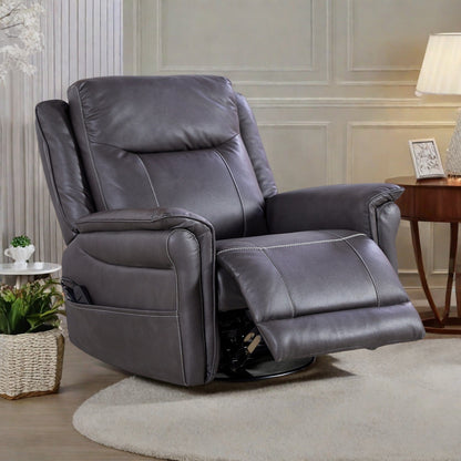 Fauteuil inclinable pivotant motorisé - Rotation à 240° avec massage par vibration à 8 points, chauffage lombaire réglable