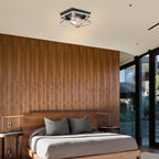 Plafonnier Mousse 12 po L. à 2 lumières avec finition noir mat et accents en bois de grange
