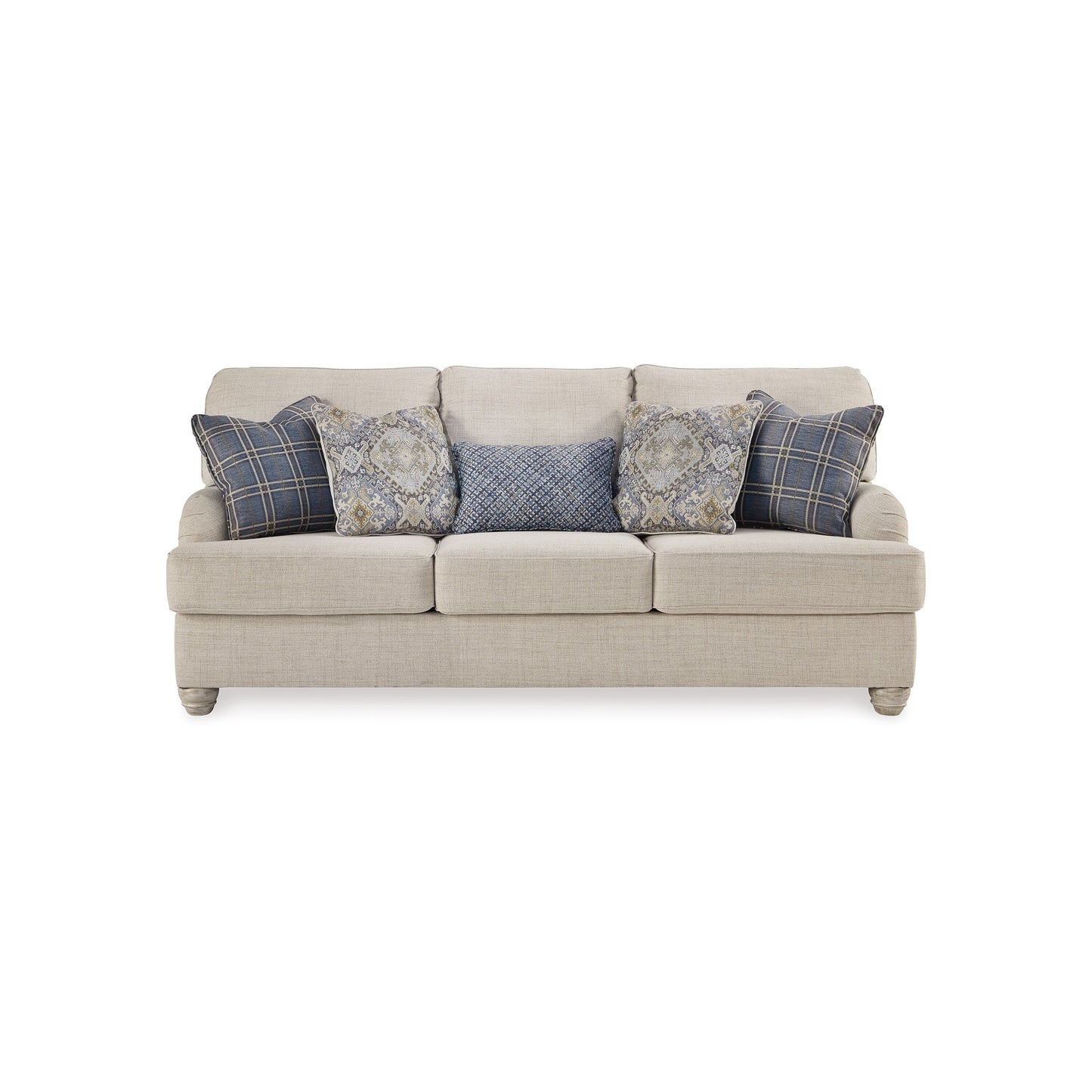 Canapé Moyi avec 5 coussins décoratifs, 91 pouces, polyester beige doux