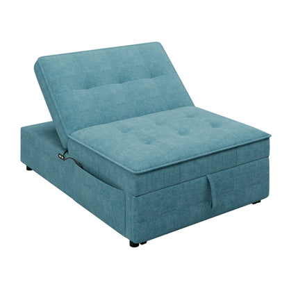Canapé-lit ottoman multifonction 4 en 1 en lin de 72,5 pouces avec poche de rangement et port USB pour le salon