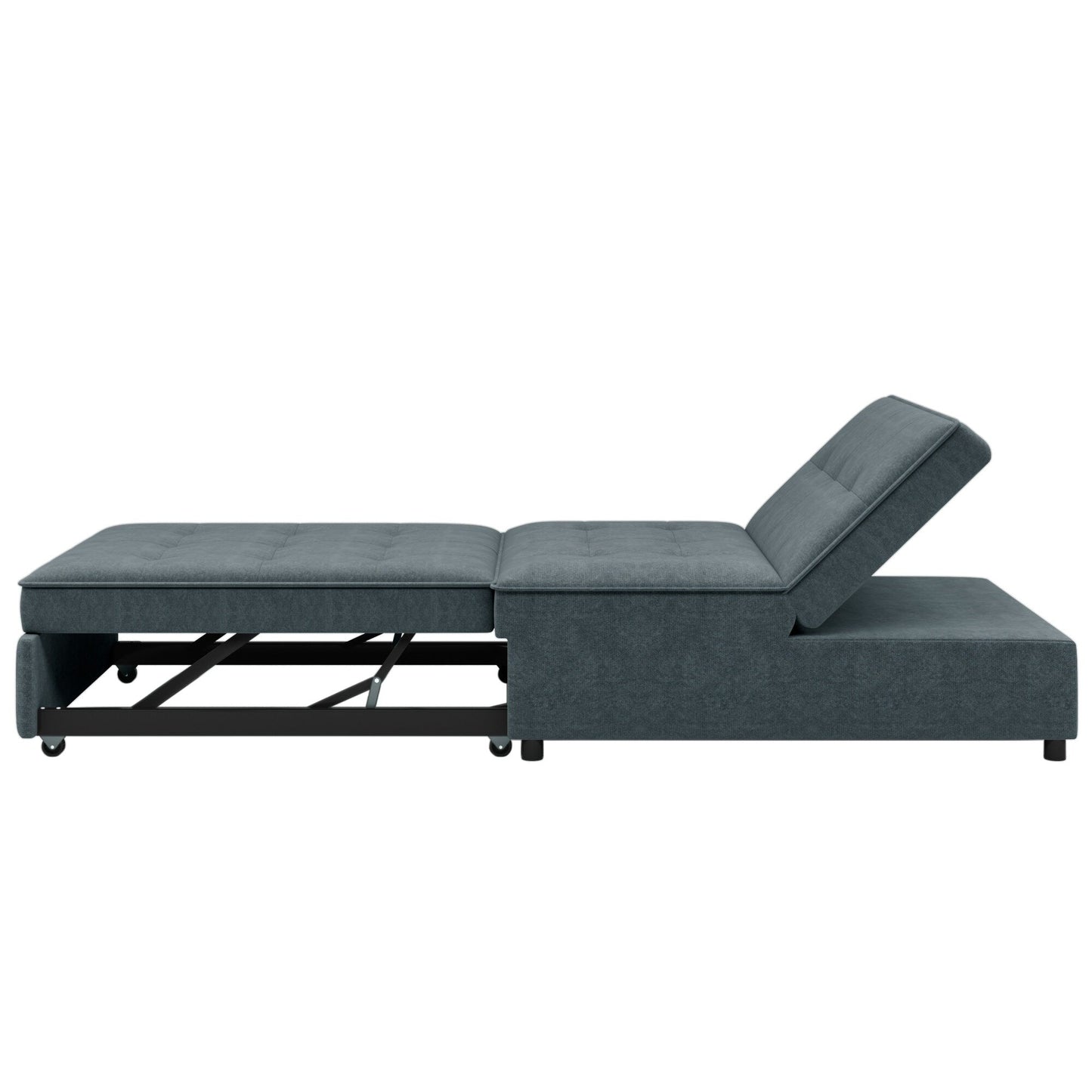 Canapé-lit ottoman multifonction 4 en 1 en lin de 72,5 pouces avec poche de rangement et port USB pour le salon