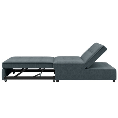 Canapé-lit ottoman multifonction 4 en 1 en lin de 72,5 pouces avec poche de rangement et port USB pour le salon
