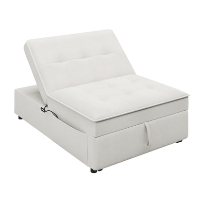 Canapé-lit ottoman multifonction 4 en 1 en lin de 72,5 pouces avec poche de rangement et port USB pour le salon