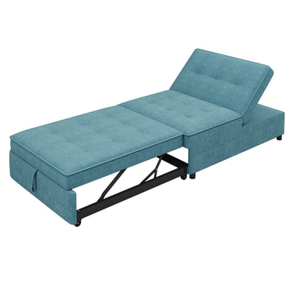Canapé-lit ottoman multifonction 4 en 1 en lin de 72,5 pouces avec poche de rangement et port USB pour le salon