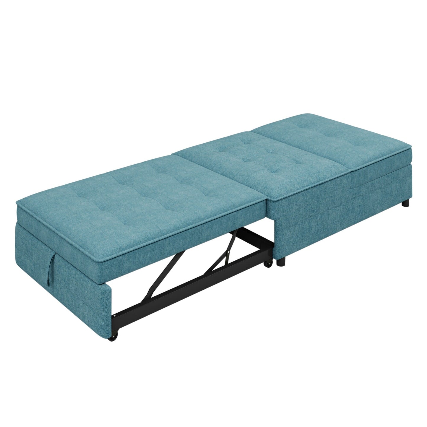 Canapé-lit ottoman multifonction 4 en 1 en lin de 72,5 pouces avec poche de rangement et port USB pour le salon