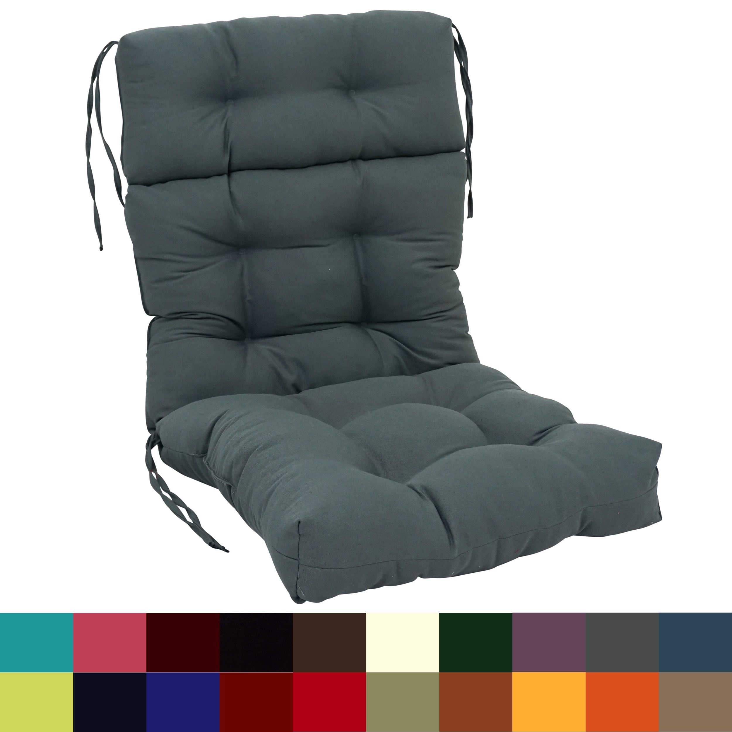 Coussin de siège/dossier en sergé touffeté multi-sections (plusieurs tailles)