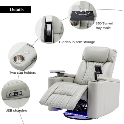 Fauteuil inclinable électrique multifonctionnel pivotant à 270° pour home cinéma