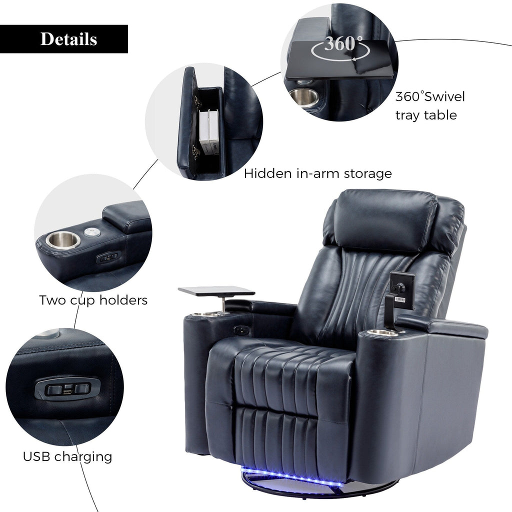 Fauteuil inclinable électrique multifonctionnel pivotant à 270° pour home cinéma