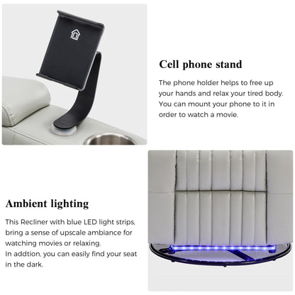 Fauteuil inclinable électrique multifonctionnel pivotant à 270° pour home cinéma