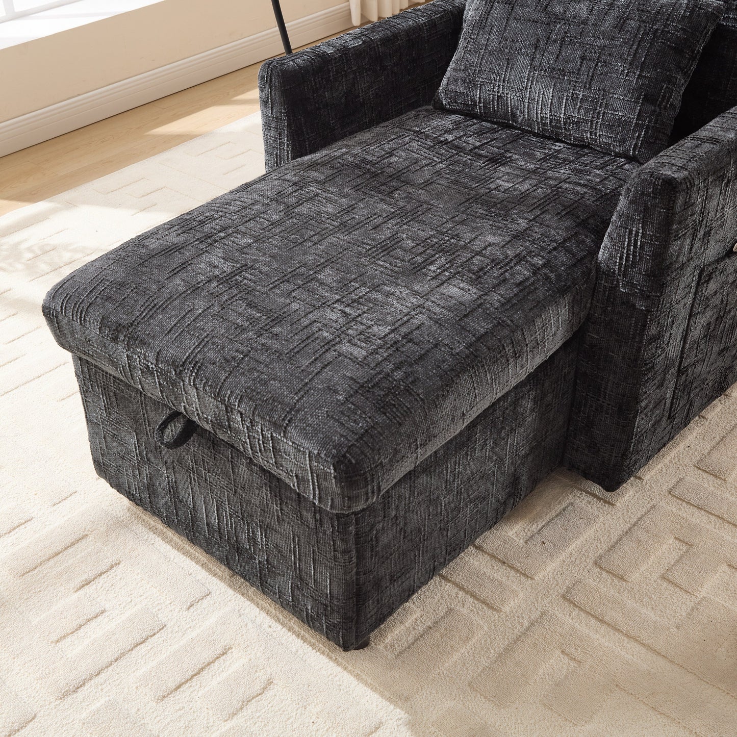 Canapé inclinable multifonctionnel pour personne paresseuse, dossier de rangement avec support pour téléphone portable, chaise de loisirs simple en chenille