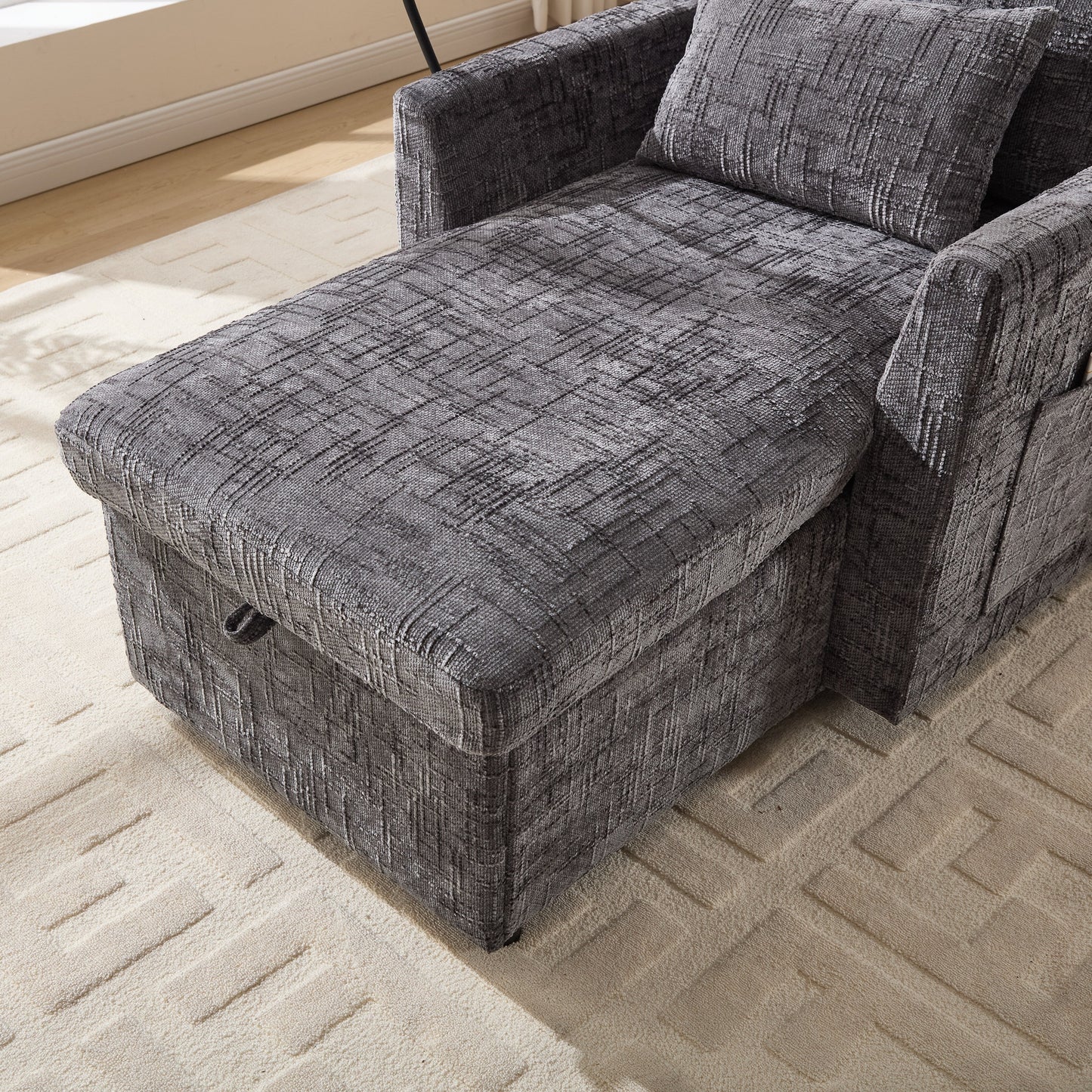 Canapé inclinable multifonctionnel pour personne paresseuse, dossier de rangement avec support pour téléphone portable, chaise de loisirs simple en chenille