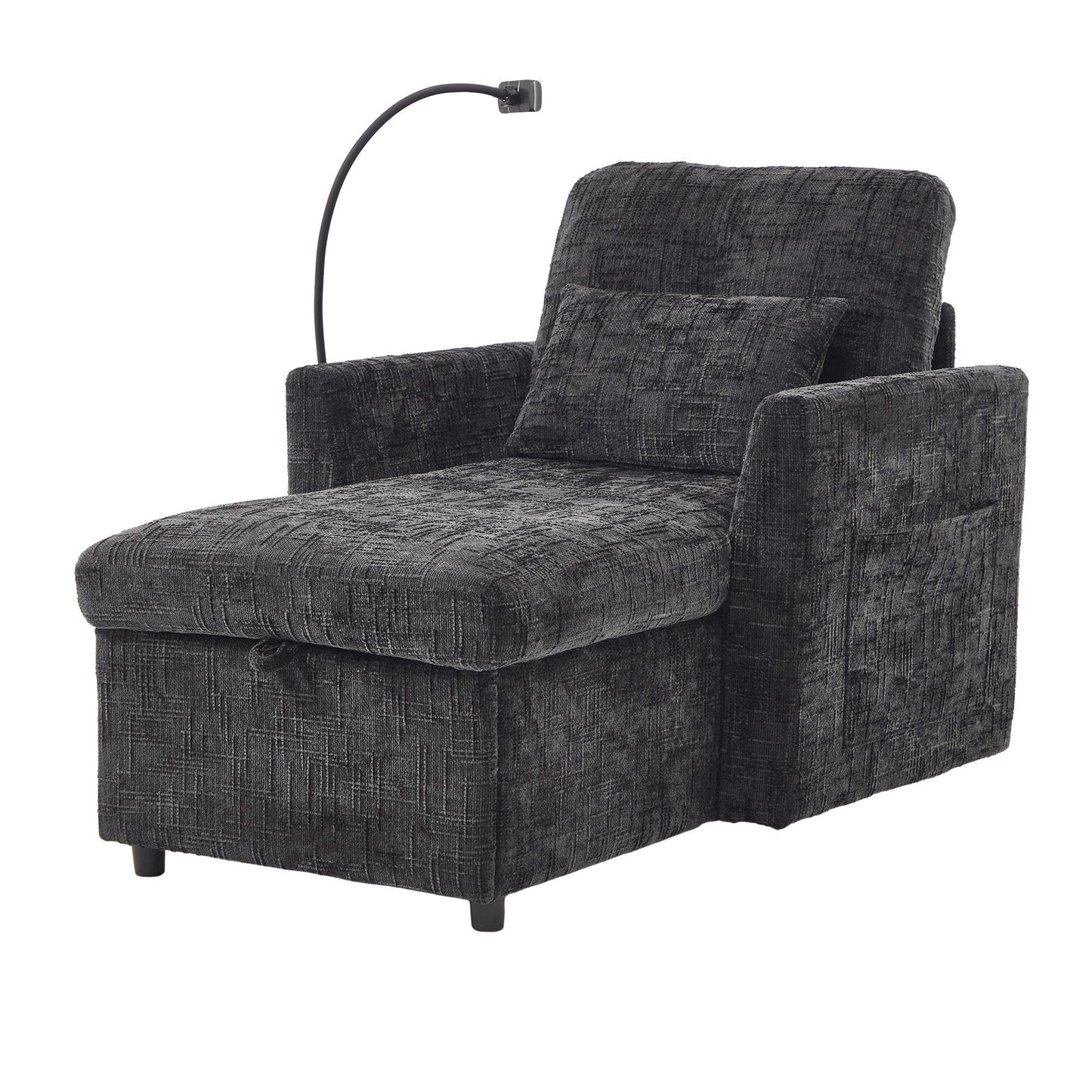 Canapé inclinable multifonctionnel pour personne paresseuse, dossier de rangement avec support pour téléphone portable, chaise de loisirs simple en chenille