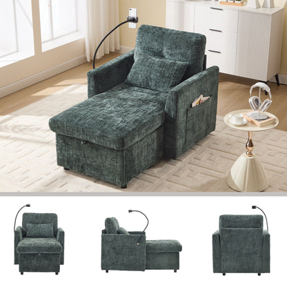 Canapé inclinable multifonctionnel pour personne paresseuse, dossier de rangement avec support pour téléphone portable, chaise de loisirs simple en chenille