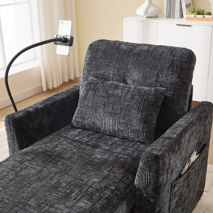 Canapé inclinable multifonctionnel pour personne paresseuse, dossier de rangement avec support pour téléphone portable, chaise de loisirs simple en chenille