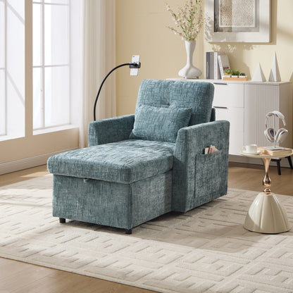 Canapé inclinable multifonctionnel pour personne paresseuse, dossier de rangement avec support pour téléphone portable, chaise de loisirs simple en chenille