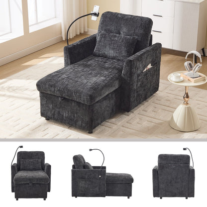 Canapé inclinable multifonctionnel pour personne paresseuse, dossier de rangement avec support pour téléphone portable, chaise de loisirs simple en chenille