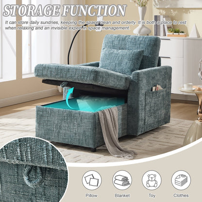 Canapé inclinable multifonctionnel pour personne paresseuse, dossier de rangement avec support pour téléphone portable, chaise de loisirs simple en chenille