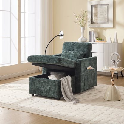Canapé inclinable multifonctionnel pour personne paresseuse, dossier de rangement avec support pour téléphone portable, chaise de loisirs simple en chenille