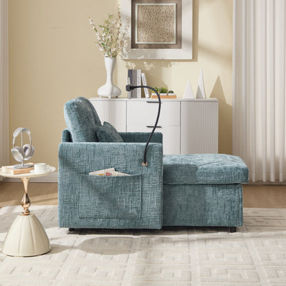 Canapé inclinable multifonctionnel pour personne paresseuse, dossier de rangement avec support pour téléphone portable, chaise de loisirs simple en chenille