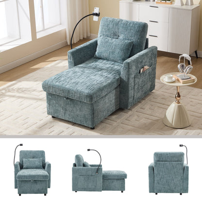 Canapé inclinable multifonctionnel pour personne paresseuse, dossier de rangement avec support pour téléphone portable, chaise de loisirs simple en chenille