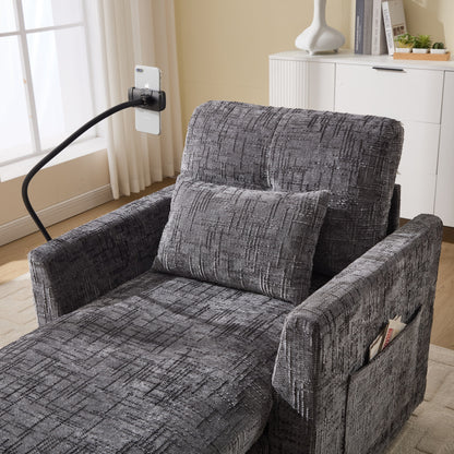 Canapé inclinable multifonctionnel pour personne paresseuse, dossier de rangement avec support pour téléphone portable, chaise de loisirs simple en chenille