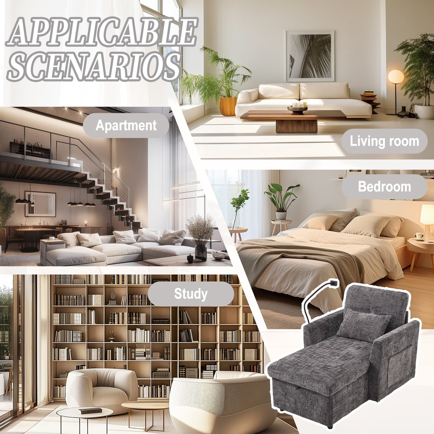 Canapé inclinable multifonctionnel pour personne paresseuse, dossier de rangement avec support pour téléphone portable, chaise de loisirs simple en chenille