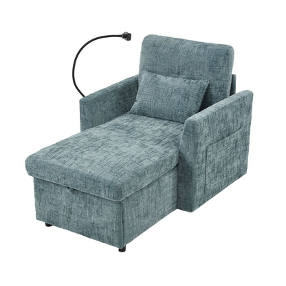 Canapé inclinable multifonctionnel pour personne paresseuse, dossier de rangement avec support pour téléphone portable, chaise de loisirs simple en chenille