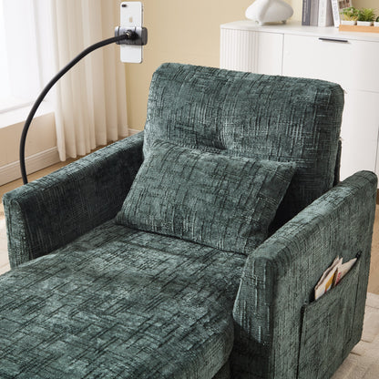 Canapé inclinable multifonctionnel pour personne paresseuse, dossier de rangement avec support pour téléphone portable, chaise de loisirs simple en chenille