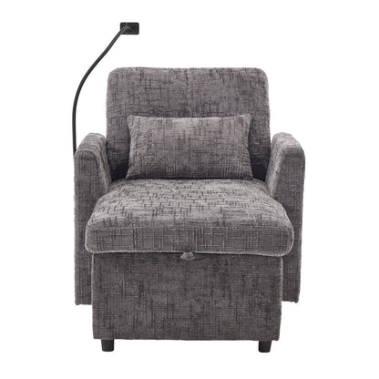 Canapé inclinable multifonctionnel pour personne paresseuse, dossier de rangement avec support pour téléphone portable, chaise de loisirs simple en chenille