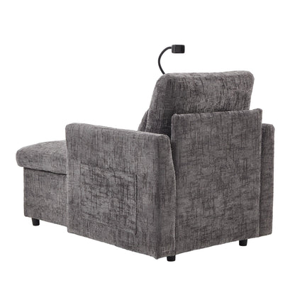 Canapé inclinable multifonctionnel pour personne paresseuse, dossier de rangement avec support pour téléphone portable, chaise de loisirs simple en chenille