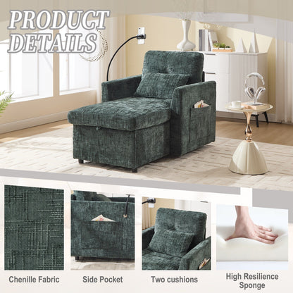 Canapé inclinable multifonctionnel pour personne paresseuse, dossier de rangement avec support pour téléphone portable, chaise de loisirs simple en chenille