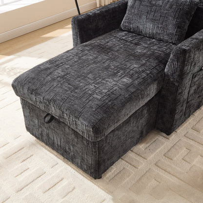 Canapé inclinable multifonctionnel pour personne paresseuse, dossier de rangement avec support pour téléphone portable, fauteuil de loisirs simple en chenille