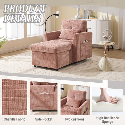 Canapé inclinable multifonctionnel pour personne paresseuse, dossier de rangement avec support pour téléphone portable, fauteuil de loisirs simple en chenille