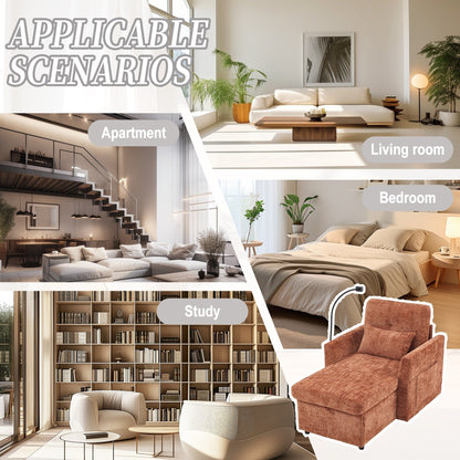 Canapé inclinable multifonctionnel pour personne paresseuse, dossier de rangement avec support pour téléphone portable, fauteuil de loisirs simple en chenille