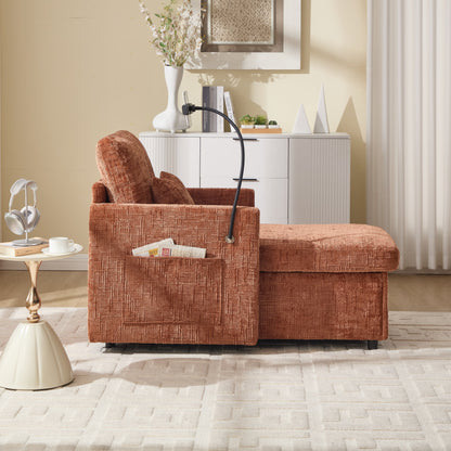Canapé inclinable multifonctionnel pour personne paresseuse, dossier de rangement avec support pour téléphone portable, fauteuil de loisirs simple en chenille