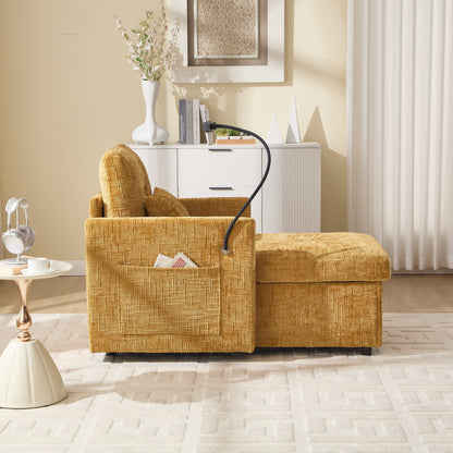 Canapé inclinable multifonctionnel pour personne paresseuse, dossier de rangement avec support pour téléphone portable, fauteuil de loisirs simple en chenille