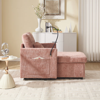 Canapé inclinable multifonctionnel pour personne paresseuse, dossier de rangement avec support pour téléphone portable, fauteuil de loisirs simple en chenille