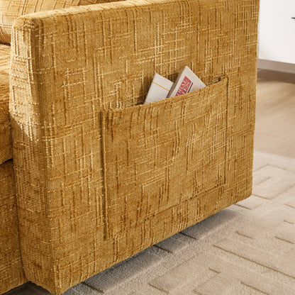Canapé inclinable multifonctionnel pour personne paresseuse, dossier de rangement avec support pour téléphone portable, fauteuil de loisirs simple en chenille