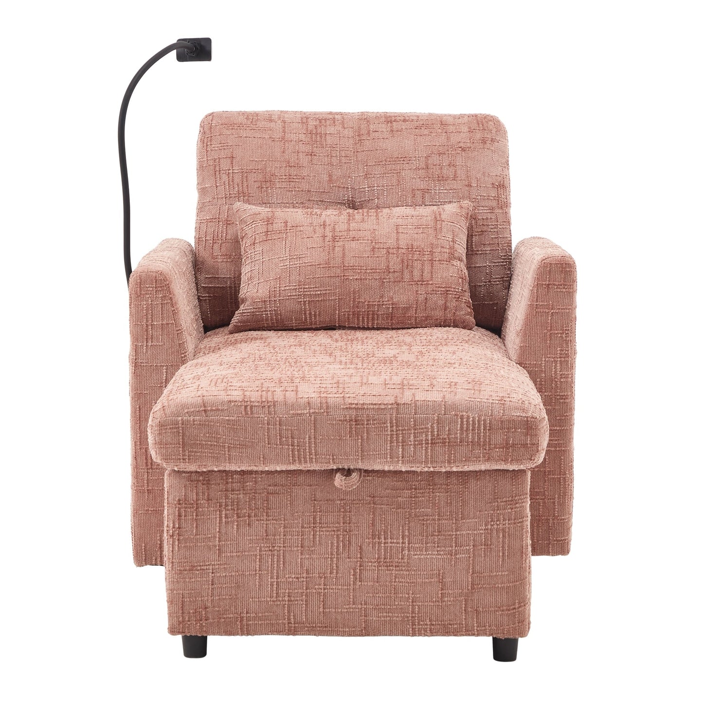 Canapé inclinable multifonctionnel pour personne paresseuse, dossier de rangement avec support pour téléphone portable, fauteuil de loisirs simple en chenille