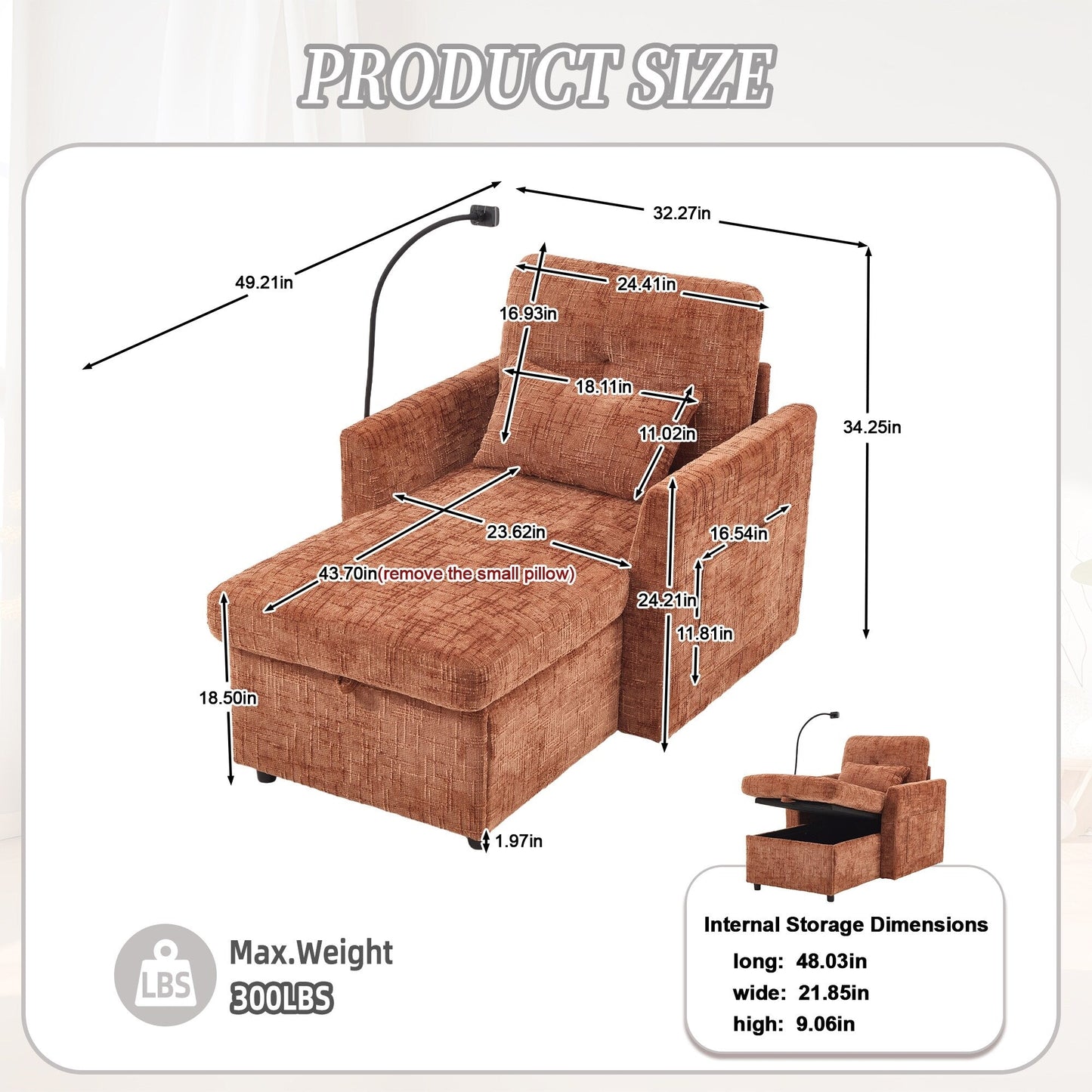 Canapé inclinable multifonctionnel pour personne paresseuse, dossier de rangement avec support pour téléphone portable, fauteuil de loisirs simple en chenille