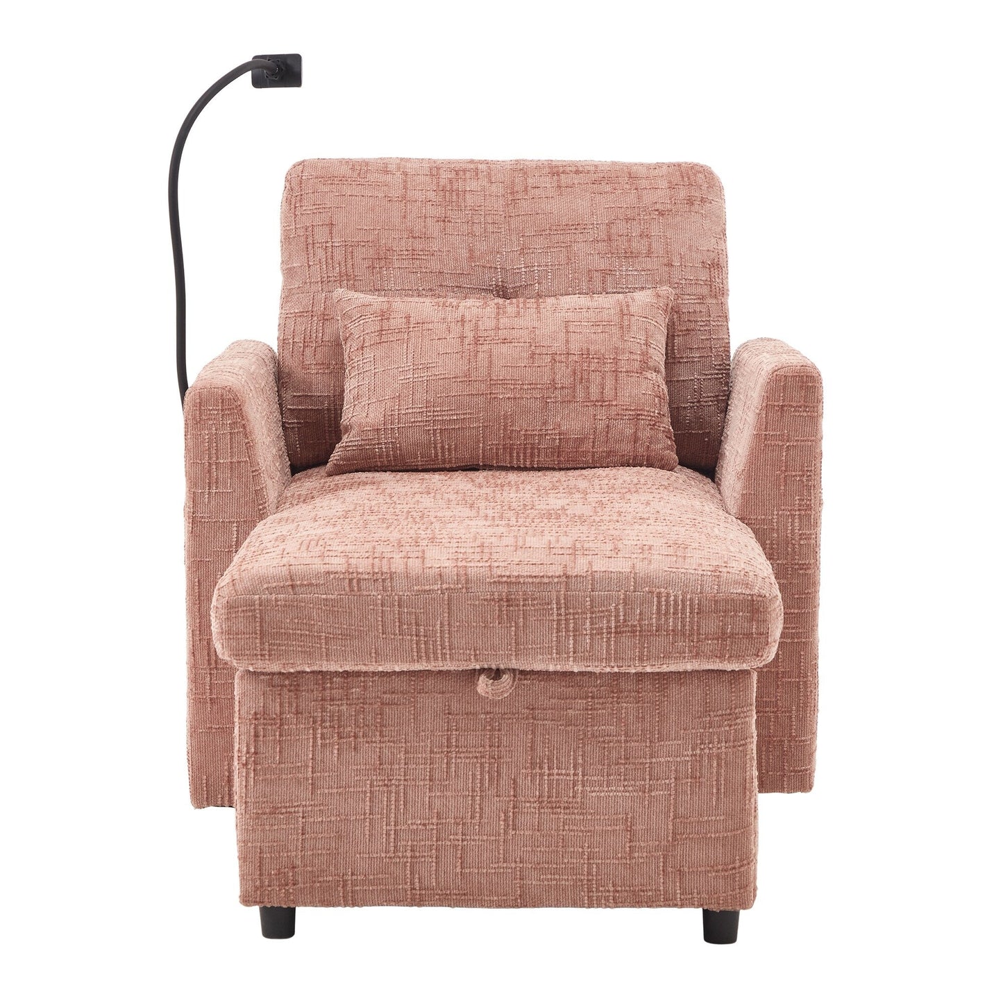Canapé inclinable multifonctionnel pour personne paresseuse, dossier de rangement avec support pour téléphone portable, fauteuil de loisirs simple en chenille