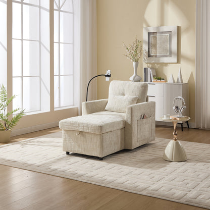Canapé inclinable multifonctionnel pour personne paresseuse, dossier de rangement avec support pour téléphone portable, fauteuil de loisirs simple en chenille