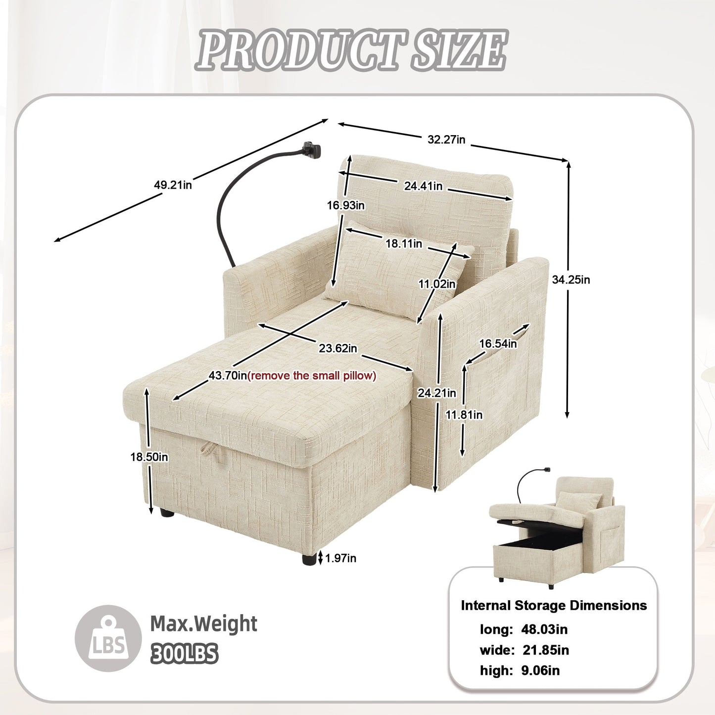 Canapé inclinable multifonctionnel pour personne paresseuse, dossier de rangement avec support pour téléphone portable, fauteuil de loisirs simple en chenille