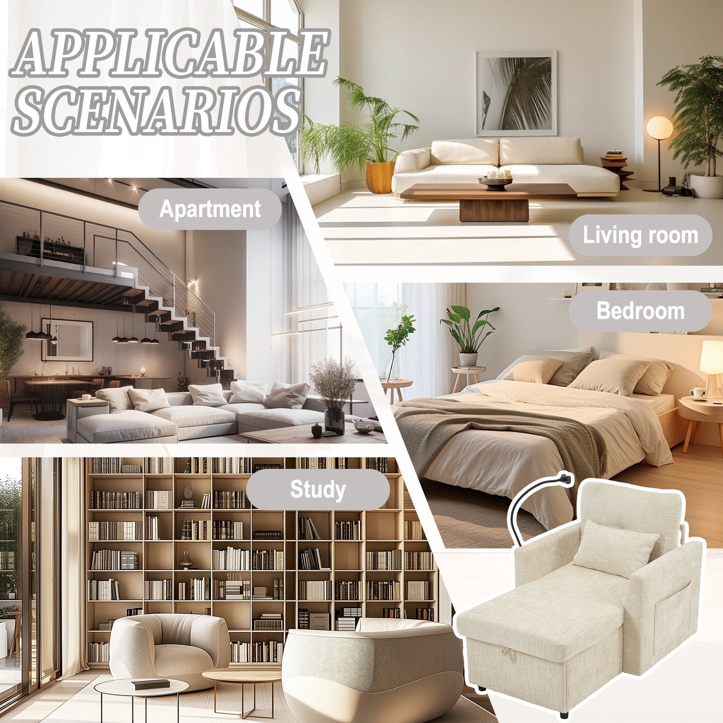 Canapé inclinable multifonctionnel pour personne paresseuse, dossier de rangement avec support pour téléphone portable, fauteuil de loisirs simple en chenille