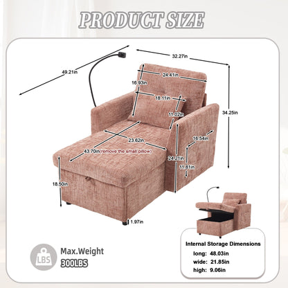 Canapé inclinable multifonctionnel pour personne paresseuse, dossier de rangement avec support pour téléphone portable, fauteuil de loisirs simple en chenille